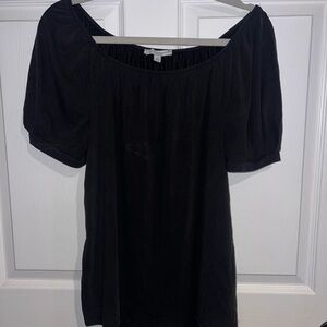 Green Envelope Black Blouse